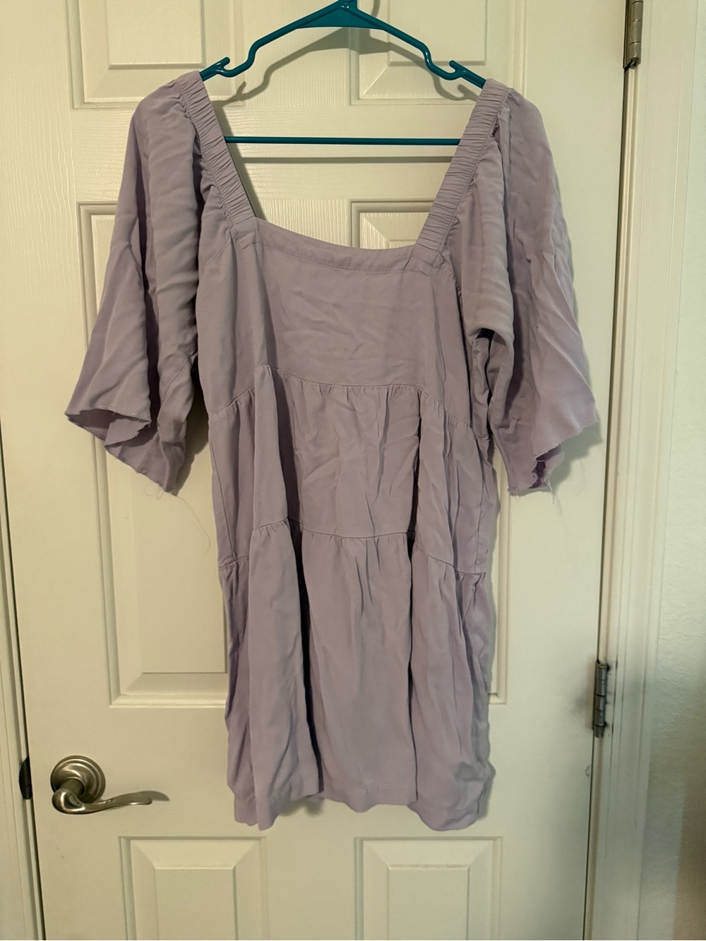 Shinestar Lavender Puff Sleeve Mini Dress